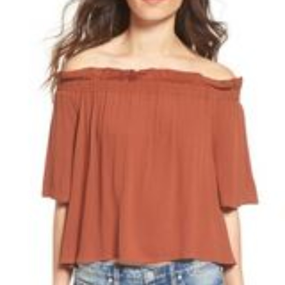 Short Sleeve Off the Shoulder Top